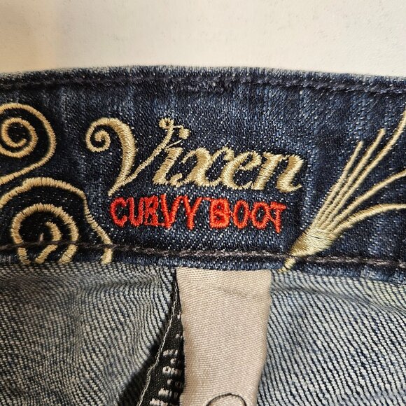 Refuge Vixen Jeans Womens 14 Curvy Boot Cut Refuge Stretch dark Wash casual - Picture 14 of 16